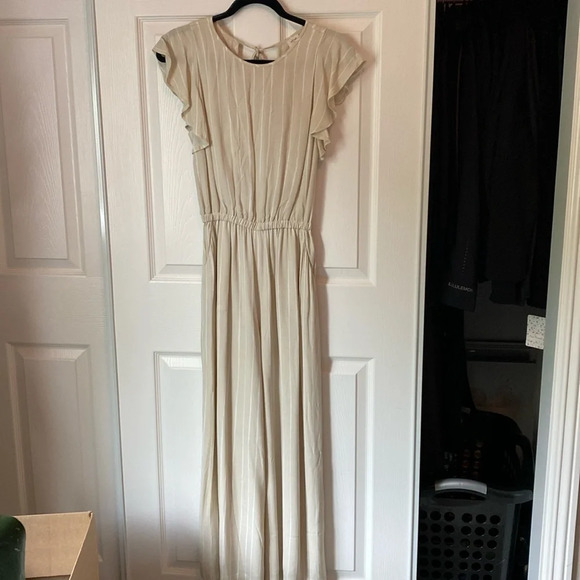 Wilfred Stripe Ruffle Sleeve Open Back Jumpsuit - Picture 4 of 11